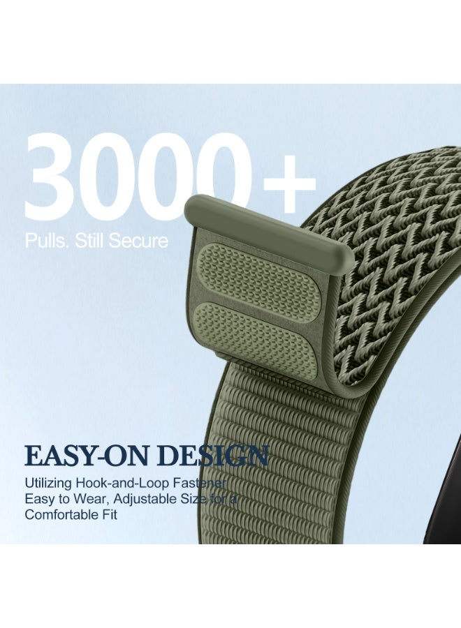 SOLOLUP Nylon Loop Sport Band Compatible with Apple Watch bands  S11/S10 42mm 41mm 38mm for women/men ，Breathable, Soft Band Ideal for Outdoor，for  iWatch Series 11 10 9 8 7 3 5 4 3/Ultra 3 2/SE（Green） - Image 2