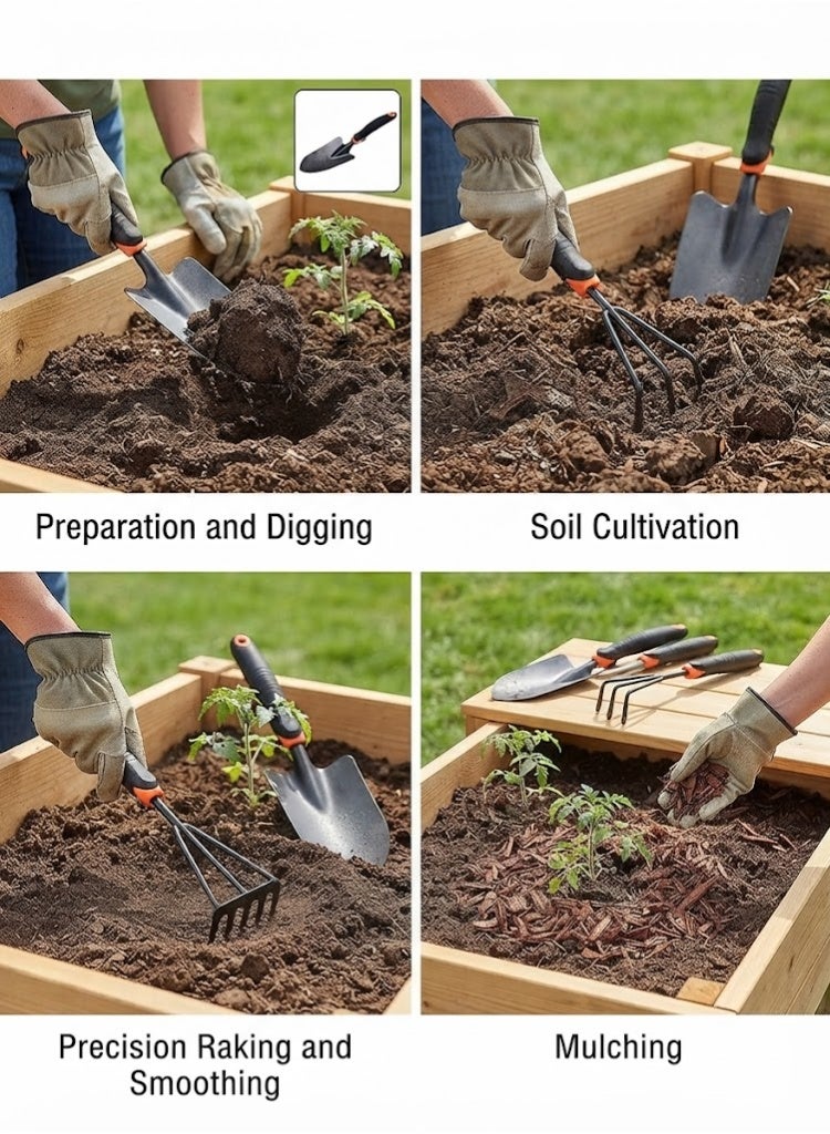 Wide Shovel Hand Cultivator Rake - Image 2