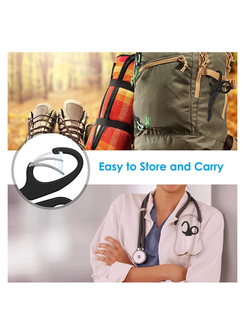 مقصات طبية للصدمات مع حلقة تثبيت، مقص ضمادة مقاس 7.5 بوصة، مقص جراحي مطلي بالفلورايد عالي الجودة لمهنيي الرعاية الصحية والإسعافات الأولية واستخدام EMT وEMS، أسود