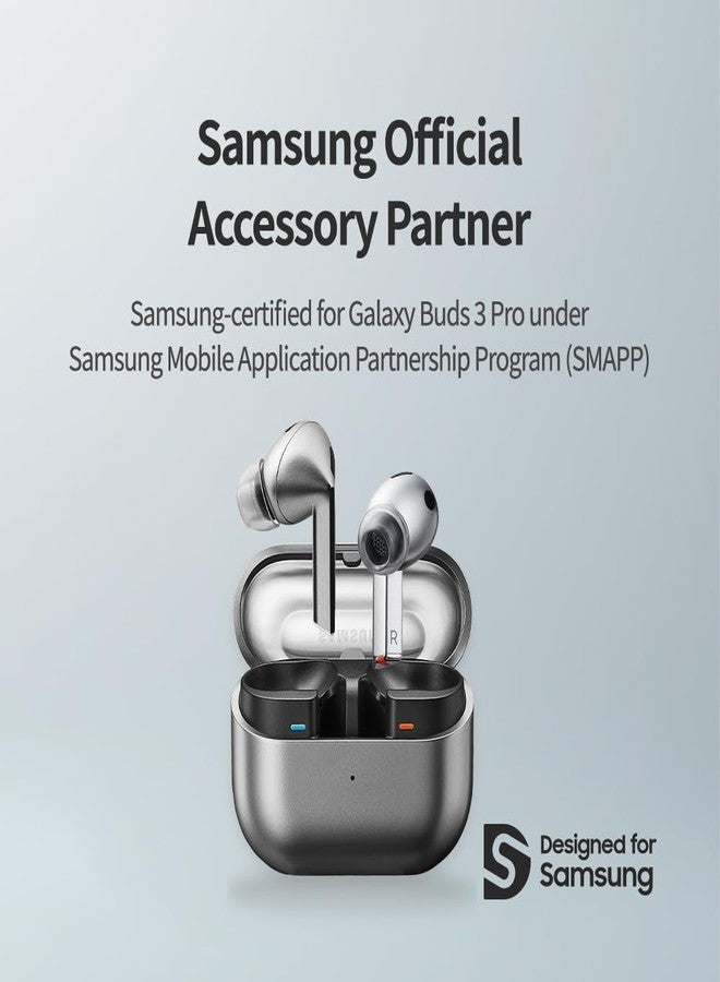 AZLA SednaEarfit Crystal for Galaxy Buds 3 Pro - Galaxy Buds Pro 3 Ear Tips - Premium Silicone Earbud Tips for Samsung Galaxy Buds 3 Pro - SMAPP-Certified (3 Pair) (Smoky Black, M-ML-L) - Image 2
