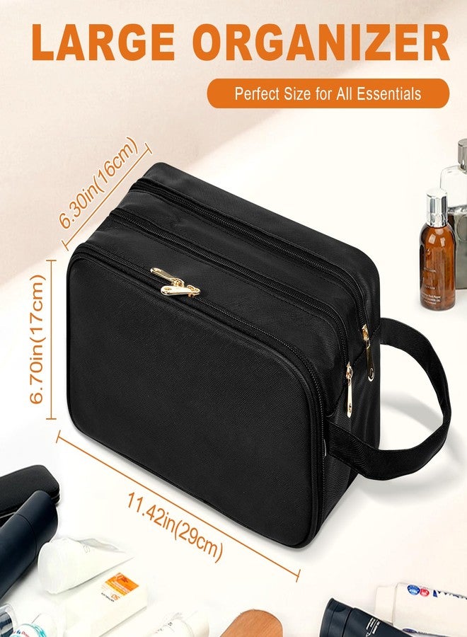Grekos Waterproof Hanging Toiletry Bag | Large Capacity PU Leather Travel Organizer with Wet/Dry Compartments | Foldable Storage Bags Cosmetic & Shaving Kit for Women Men (Black) - Image 4