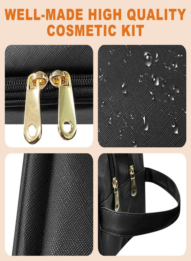 Grekos Waterproof Hanging Toiletry Bag | Large Capacity PU Leather Travel Organizer with Wet/Dry Compartments | Foldable Storage Bags Cosmetic & Shaving Kit for Women Men (Black) - Image 2