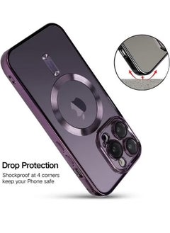 Generic iPhone 15 Pro Max Case with Camera Lens Protector, Protective Case Compatible with Wireless Charging, Anti-Scratch Shockproof Protective Electroplated iPhone 15 Pro Max Case for Women Men - Purple  - Image 5