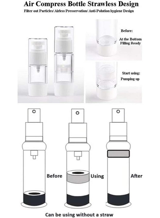 NIL JO Portable Design airless Vacuum Cream Bottle Airless Vacuum Pump Toiletry Travel Bottles for Makeup, Foundations, and Serums(2pcs 50 ml) - Image 3