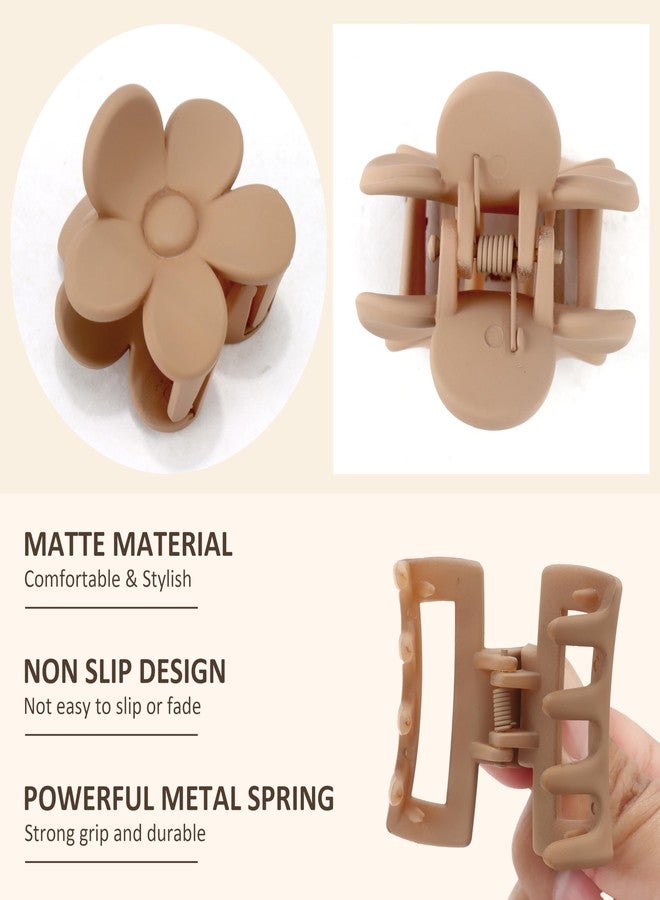 FASOTY 12Pcs Small Hair Clips Matte Medium Claw Clips for Women and Girls Small Claw Clips for Thin/Medium Fine Hair Strong Hold Jaw Clips Non-Slip Cute Mini Hair Clips (Neutral Color) - Image 5