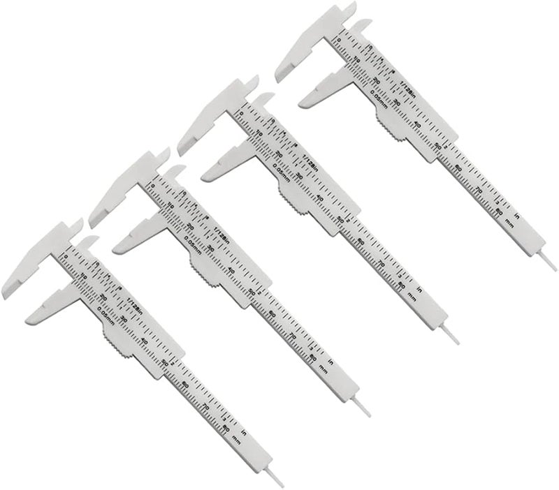 4 Pieces 80mm Double Scale Sliding Caliper Measuring Tool White 0 80mm For Student Office Use - Image 2