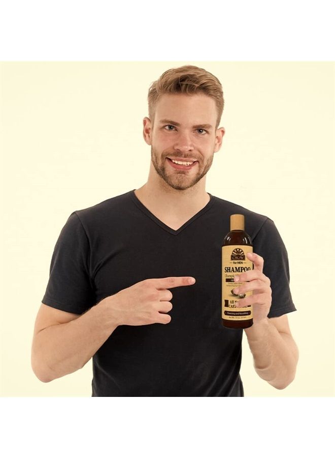 OKAY for MEN Castor Oil Beard and Hair Shampoo Wash 16oz - Image 5
