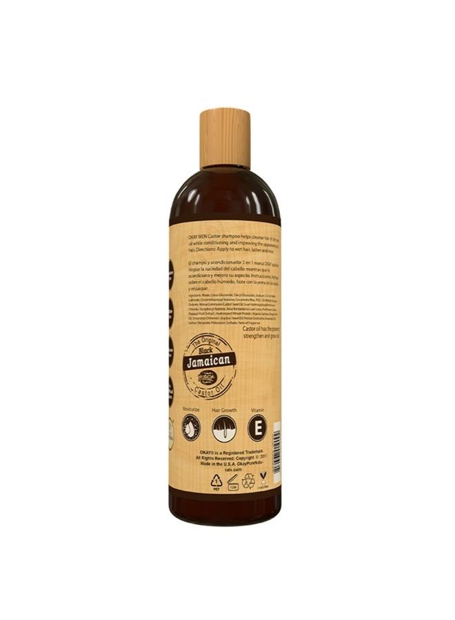 OKAY for MEN Castor Oil Beard and Hair Shampoo Wash 16oz - Image 2