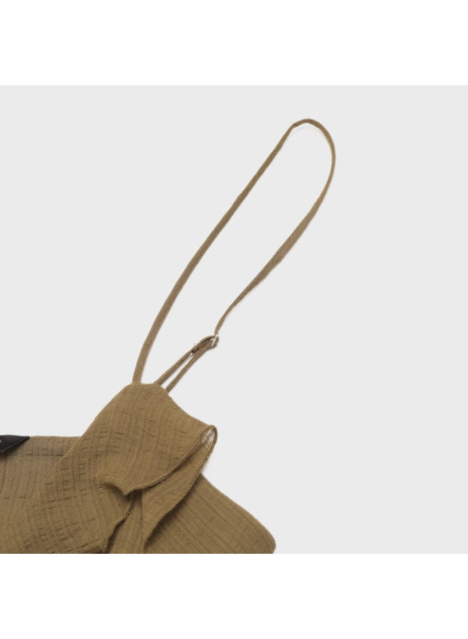 Zara بلوزة نسائية عصرية بدون أكمام على شكل حرف V شفافة - Image 5