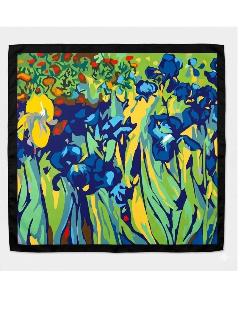 Papilio apilio Irises Impressionist Floral Print Silk Scarf