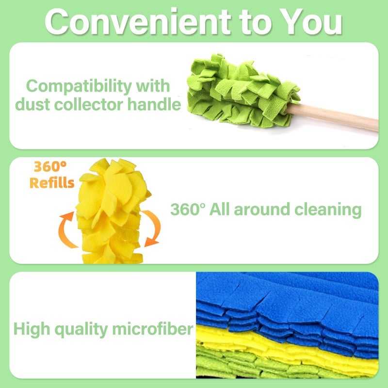 WRINGKIT 15 Pieces Reusable Duster Refill, 360Â° Heavy Duty Fleece Duster Pads Refills, Washable Hand Dusters Pads for Cleaning Ceiling, Fan Hardwoods Window Kitchen Floor - Image 3