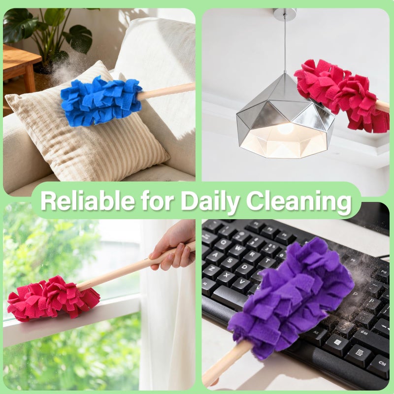 WRINGKIT 15 Pieces Reusable Duster Refill, 360Â° Heavy Duty Fleece Duster Pads Refills, Washable Hand Dusters Pads for Cleaning Ceiling, Fan Hardwoods Window Kitchen Floor - Image 4
