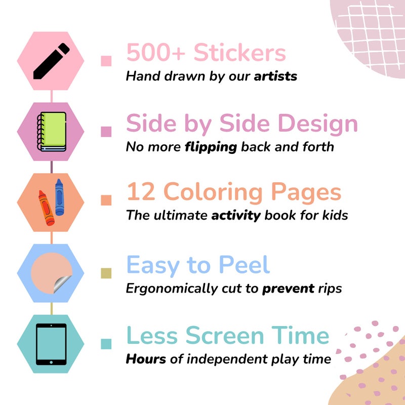 Cupkin Princess Sticker Book Activity for Kids, A Magical World by Cupkin, Toddler Airplane Travel Essentials, 500+ Stickers for Kids 12 Scenes + Coloring Book Pages, Princess Gift, Crafts Ages 2-8 - Image 4