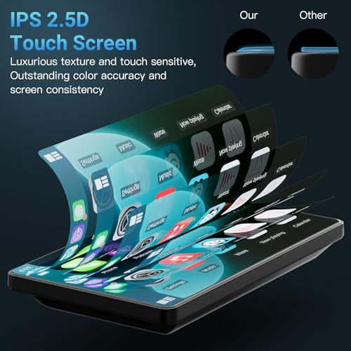 CARPURIDE 7 Inch Carplay Screen for Car，Wired/Wireless CarPlay Screen for Apple CarPlay & Android Auto, Mirror, Siri, Bluetooth, Navigation, External MIC Port, TF Card/USB Playback - Image 5