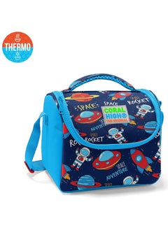 CORAL HIGH Kids Navy Blue Space Patterned Thermo Lunchbox 11807  - Image 1