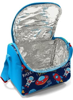 CORAL HIGH Kids Navy Blue Space Patterned Thermo Lunchbox 11807  - Image 4