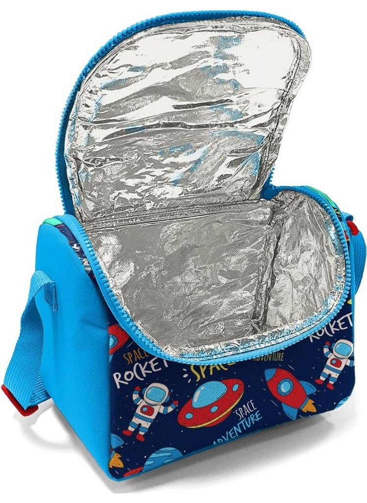 CORAL HIGH Kids Navy Blue Space Patterned Thermo Lunchbox 11807  - Image 4