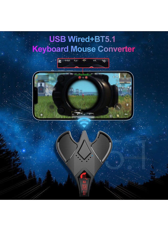 Generic - M3 Mobile Game Keyboard Mouse Converter Adapter USB Wired+BT5.1 Dual-mode Connection Support 18W PD Fast Charging - Image 1