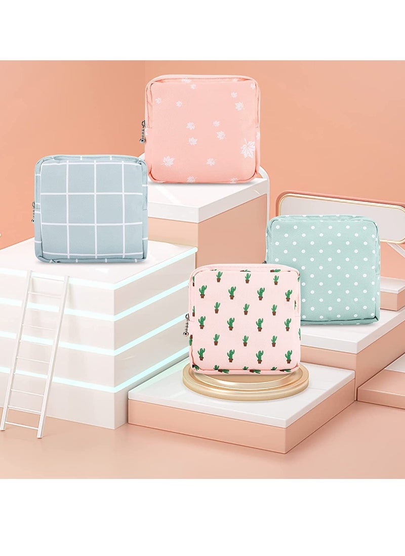 Sanitary Napkin Storage Bag Zipper Menstrual Pad Bag Portable Sanitary Napkin Storage Tampons Holder 4Pcs - Image 4