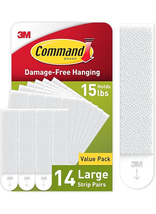 Command Command Large Picture Hanging Strips, White, Holds Up To 16 Lbs, 14-Pairs, Easy To Open Packaging  - Image 1