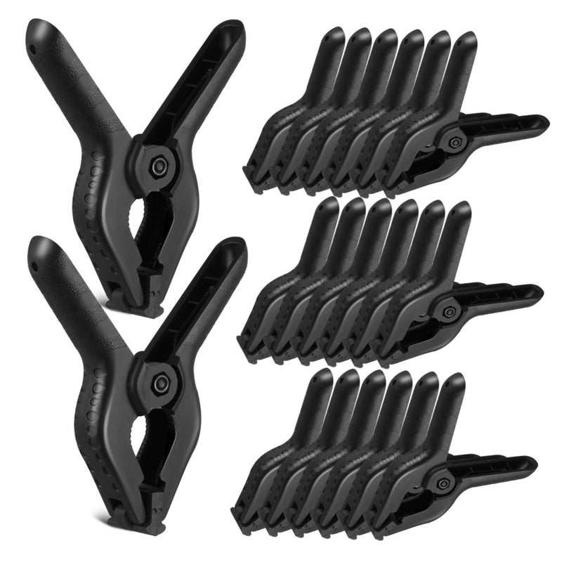 Large Plastic Spring Clamps 24 Pack Heavy Duty For Photo Backdrop Craft Woodworking - Image 2