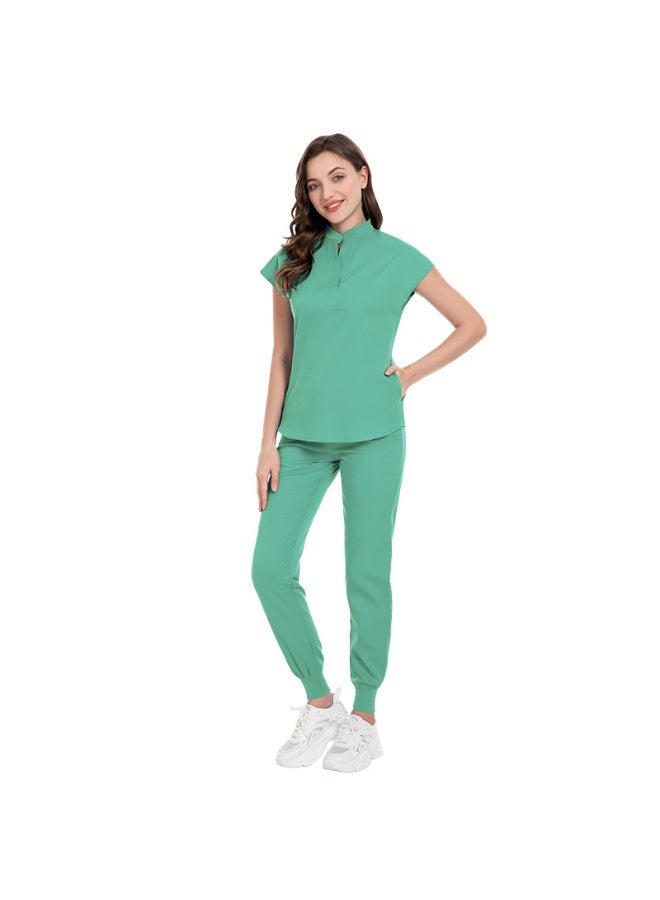 NIBEMINENT Tops+pant Medical Uniform Surgery Scrubs Shirt Short Sleeve Pet Shop Doctor Nurse Nursing Uniform Set Women Workwear Scrub - Image 1