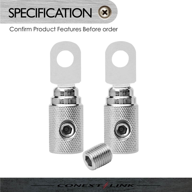Conext Link RT4N-2 Set Screw Ring Terminal 2 Pack (4 Gauge, Nickel) - Image 4