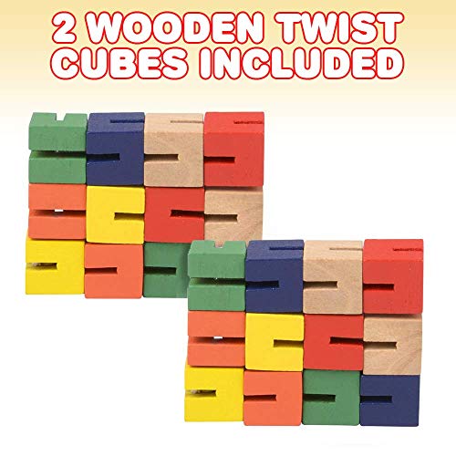 ArtCreativity Wooden Twist Cubes Pack of 2 Colorful Mind Game Stretch Twist and Lock Brain Teaser Fidget Sensory Toys for Kids Stocking Stuffer and Party Favors for Boys and Girls - Image 5