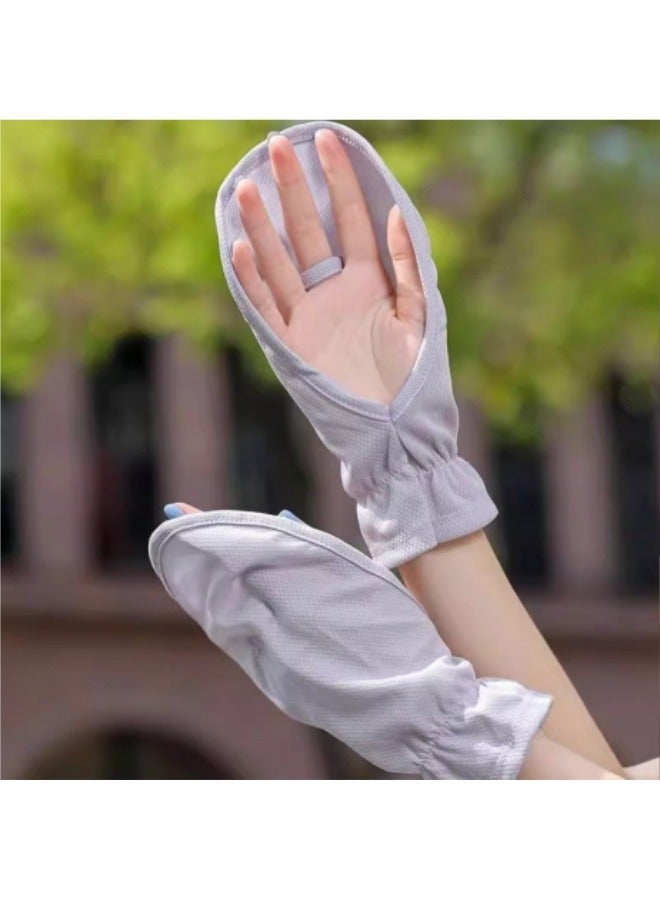 Generic Women's Sun Protection Gloves Women's Driving Gloves Summer Gloves Outdoor Equipment Gloves Grey  - Image 2