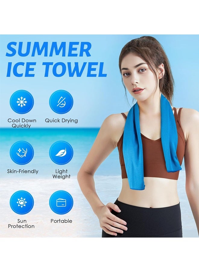 Bincoo Cooling Towels ( 4 pack) - Ice-Sensation Sweat Towel, Soft, Lightweight, Sun Protection, Quick-Dry Microfiber Cloth Sweat Towel for Neck and Face, Soft Breathable Instant Cooling Towel for Exercise, Yoga, Running & More , Golf, Gardening- High-Absorbency Cooling Towels - Image 3