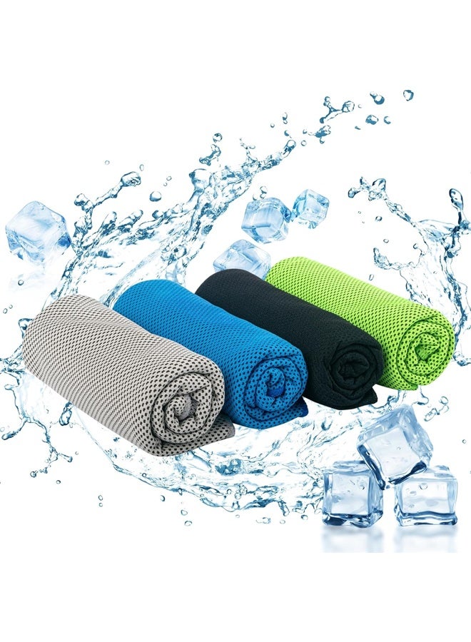 Bincoo Cooling Towels ( 4 pack) - Ice-Sensation Sweat Towel, Soft, Lightweight, Sun Protection, Quick-Dry Microfiber Cloth Sweat Towel for Neck and Face, Soft Breathable Instant Cooling Towel for Exercise, Yoga, Running & More , Golf, Gardening- High-Absorbency Cooling Towels - Image 2