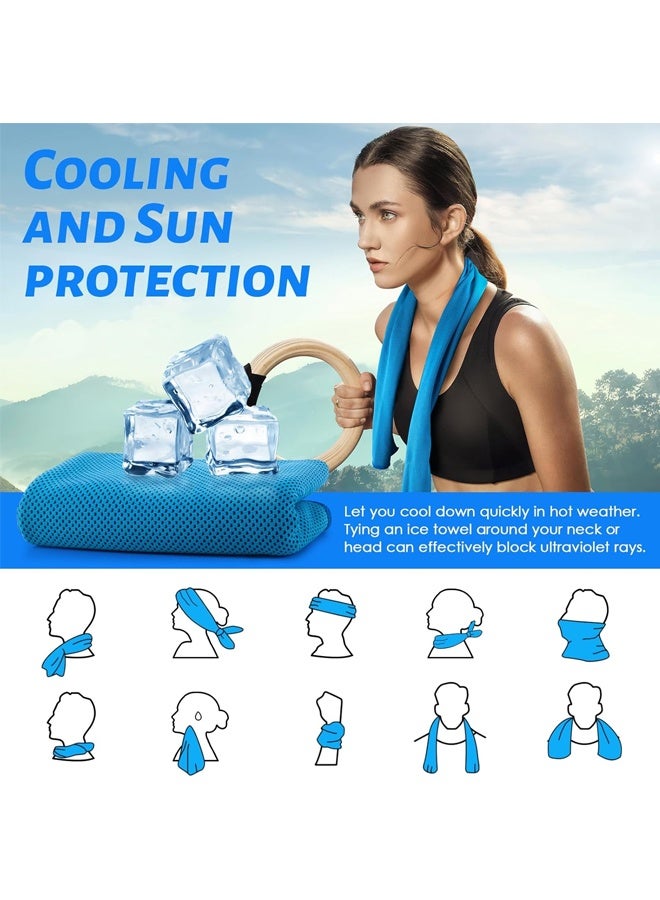 Bincoo Cooling Towels ( 4 pack) - Ice-Sensation Sweat Towel, Soft, Lightweight, Sun Protection, Quick-Dry Microfiber Cloth Sweat Towel for Neck and Face, Soft Breathable Instant Cooling Towel for Exercise, Yoga, Running & More , Golf, Gardening- High-Absorbency Cooling Towels - Image 5
