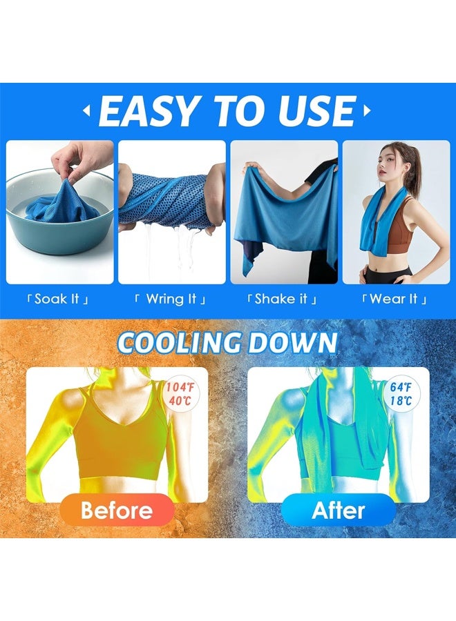 Bincoo Cooling Towels ( 4 pack) - Ice-Sensation Sweat Towel, Soft, Lightweight, Sun Protection, Quick-Dry Microfiber Cloth Sweat Towel for Neck and Face, Soft Breathable Instant Cooling Towel for Exercise, Yoga, Running & More , Golf, Gardening- High-Absorbency Cooling Towels - Image 4