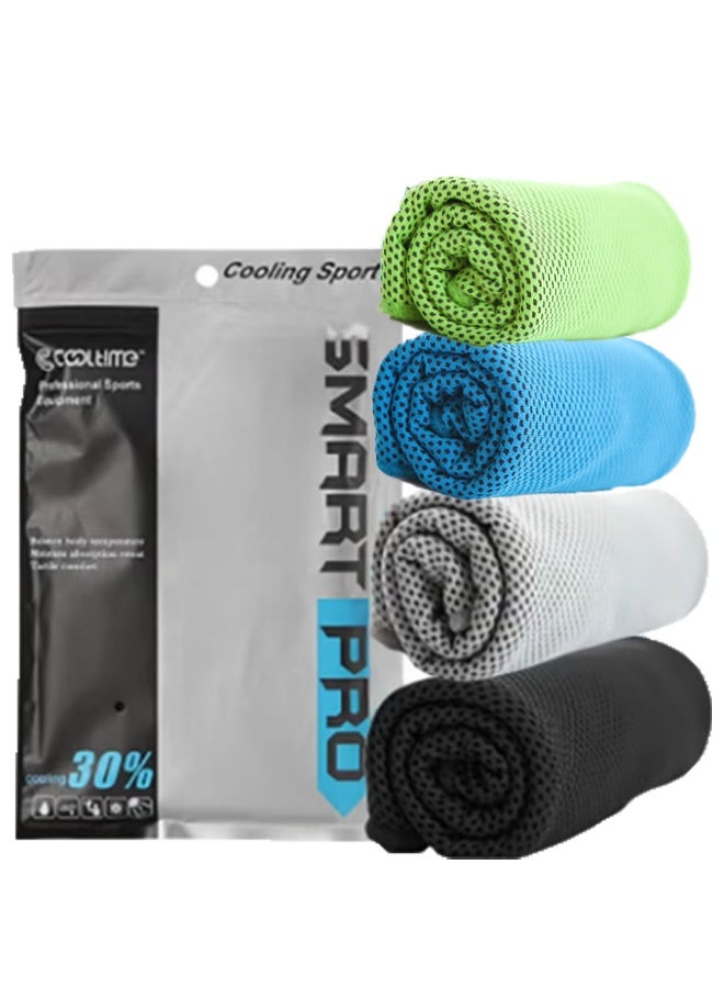 Bincoo Cooling Towels ( 4 pack) - Ice-Sensation Sweat Towel, Soft, Lightweight, Sun Protection, Quick-Dry Microfiber Cloth Sweat Towel for Neck and Face, Soft Breathable Instant Cooling Towel for Exercise, Yoga, Running & More , Golf, Gardening- High-Absorbency Cooling Towels - Image 1