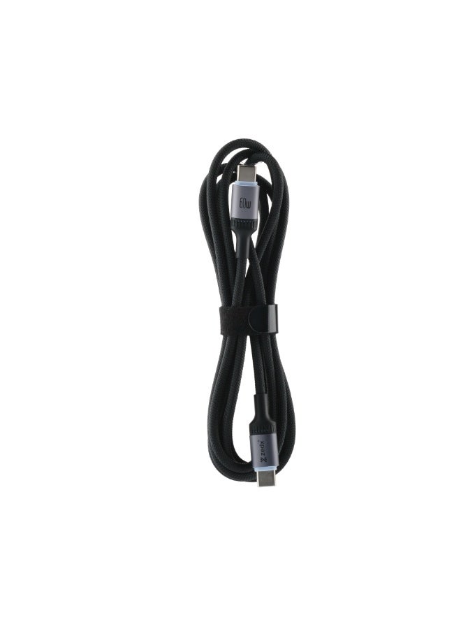 ZedX ZC220 60W USB-C to USB-C Fast Charging Cable – 2M, Braided, Data & Charge - Image 3