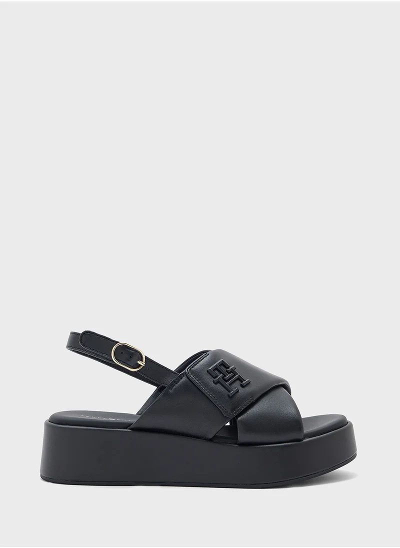 تومي هيلفيغر Logo Padded Leather Sandals