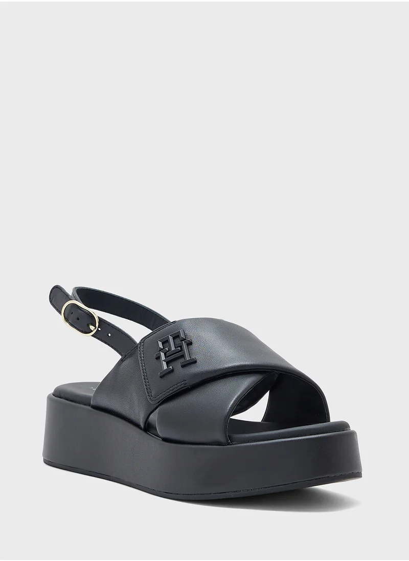 تومي هيلفيغر Logo Padded Leather Sandals