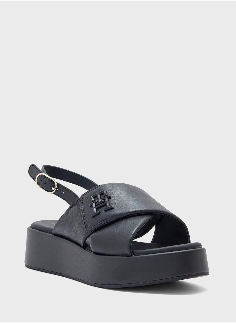 TOMMY HILFIGER Logo Padded Leather Sandals  - Image 2