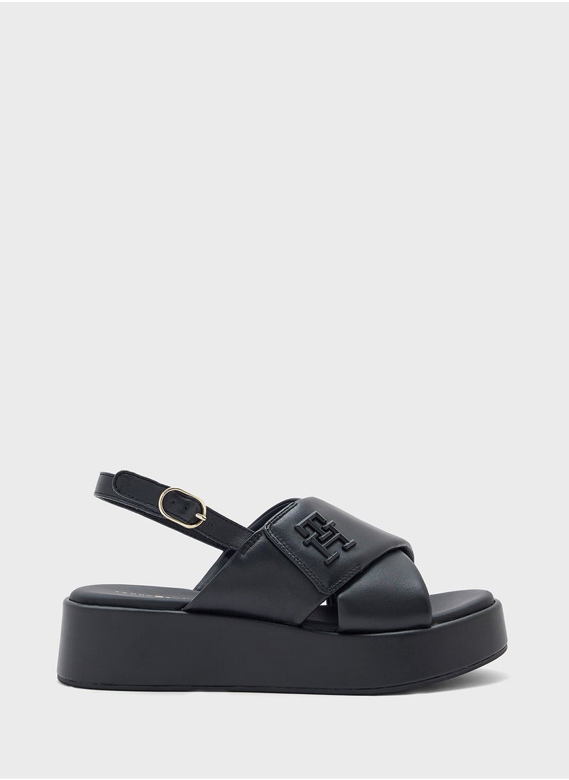 TOMMY HILFIGER Logo Padded Leather Sandals  - Image 1