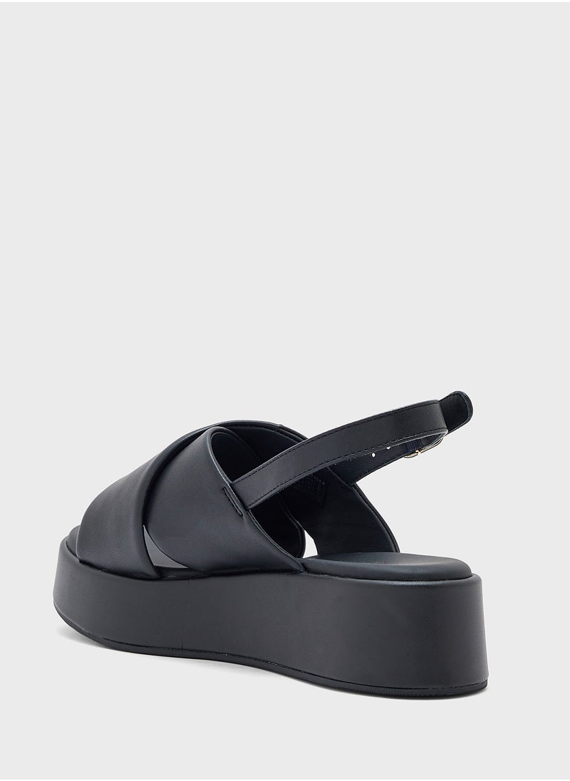 TOMMY HILFIGER Logo Padded Leather Sandals  - Image 3