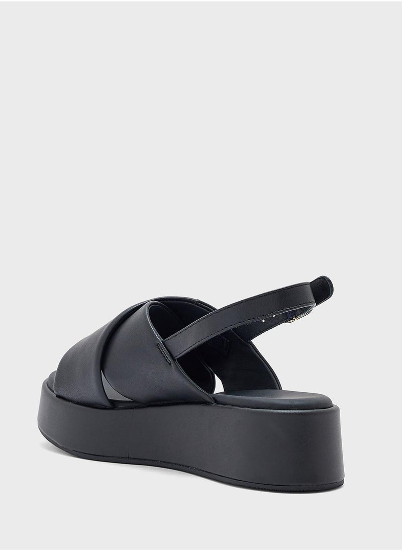 TOMMY HILFIGER Logo Padded Leather Sandals  - Image 4