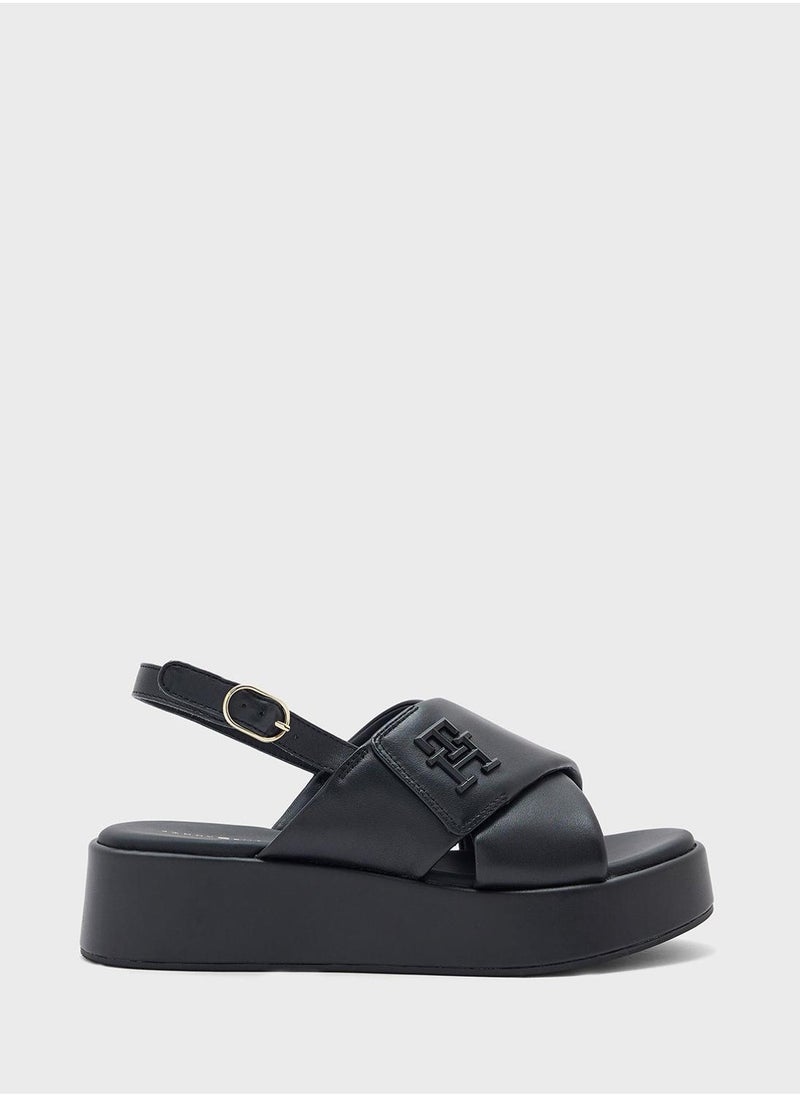TOMMY HILFIGER Logo Padded Leather Sandals  - Image 2