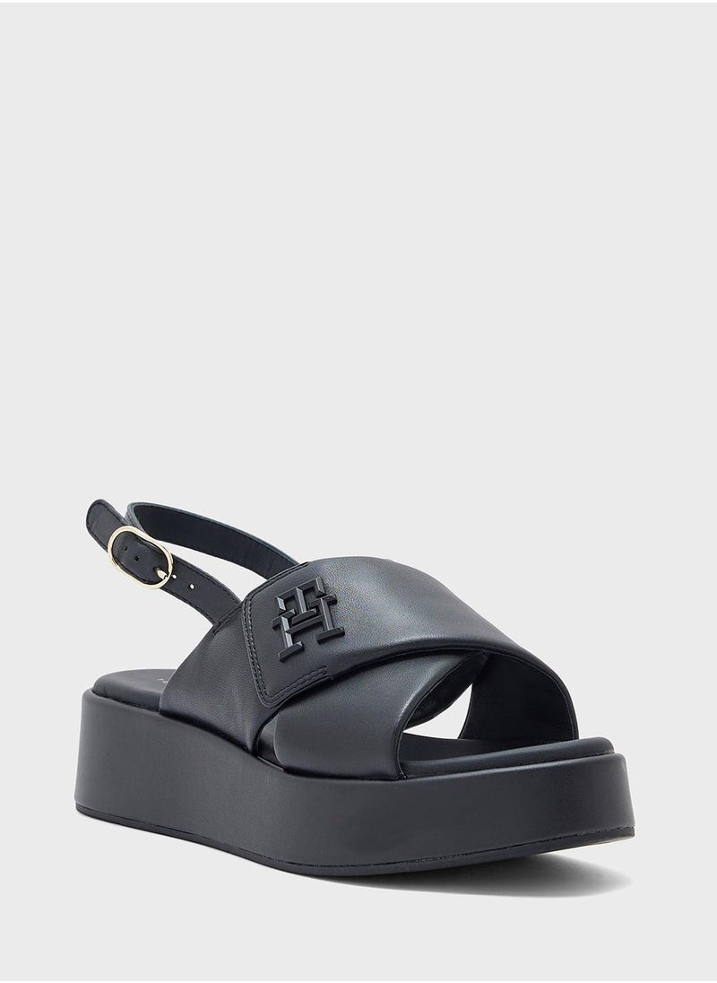 TOMMY HILFIGER Logo Padded Leather Sandals  - Image 3