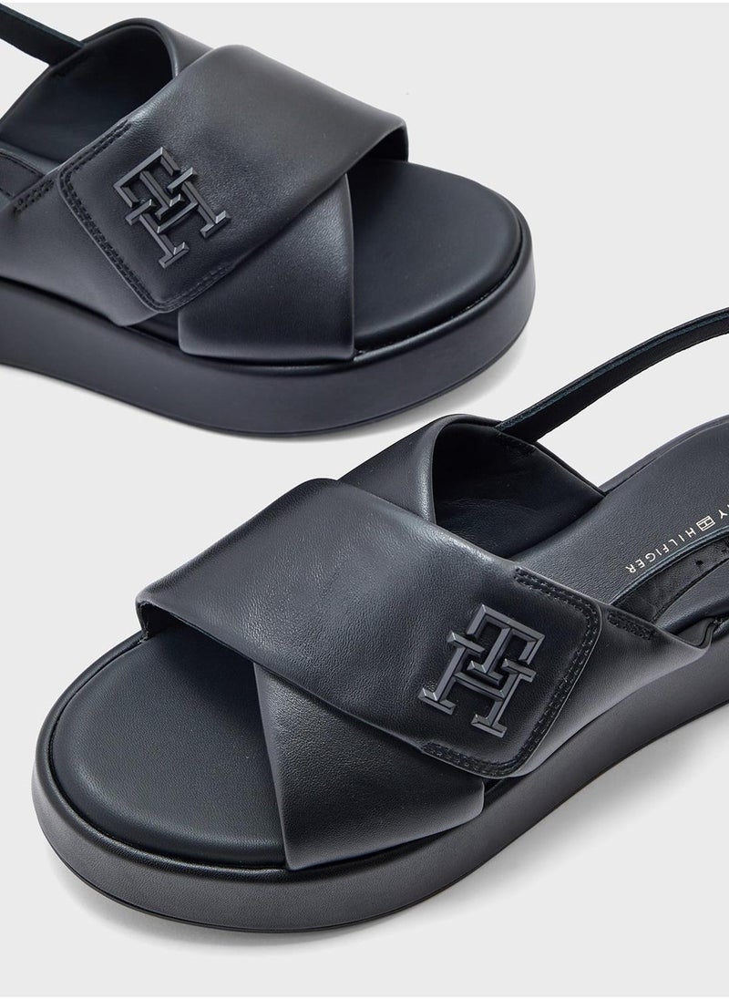TOMMY HILFIGER Logo Padded Leather Sandals  - Image 5