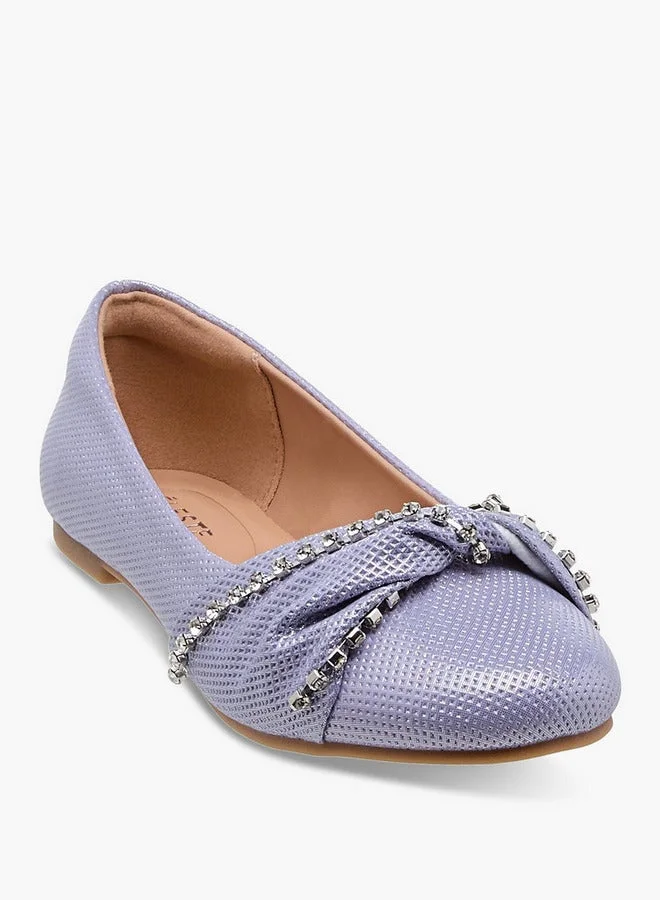 سيليست Girls' Embellished Slip-On Ballerina Shoes