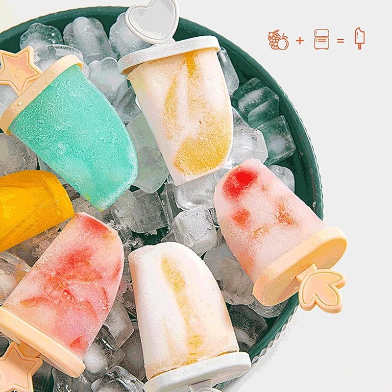 SPITEN Set of 6 Plastic Reusable Rocket Ice Pop Makers | Homemade Popsicle & Frozen Ice Cream Moulds Tray | Kulfi, Candy Mold for Children | Adults (Multi Color) (Frozen) (Popsicle 8 Pieces) - Image 4