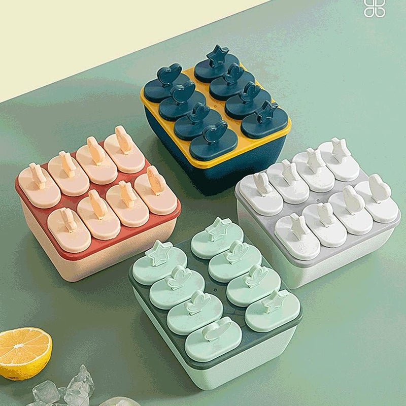 SPITEN Set of 6 Plastic Reusable Rocket Ice Pop Makers | Homemade Popsicle & Frozen Ice Cream Moulds Tray | Kulfi, Candy Mold for Children | Adults (Multi Color) (Frozen) (Popsicle 8 Pieces) - Image 2