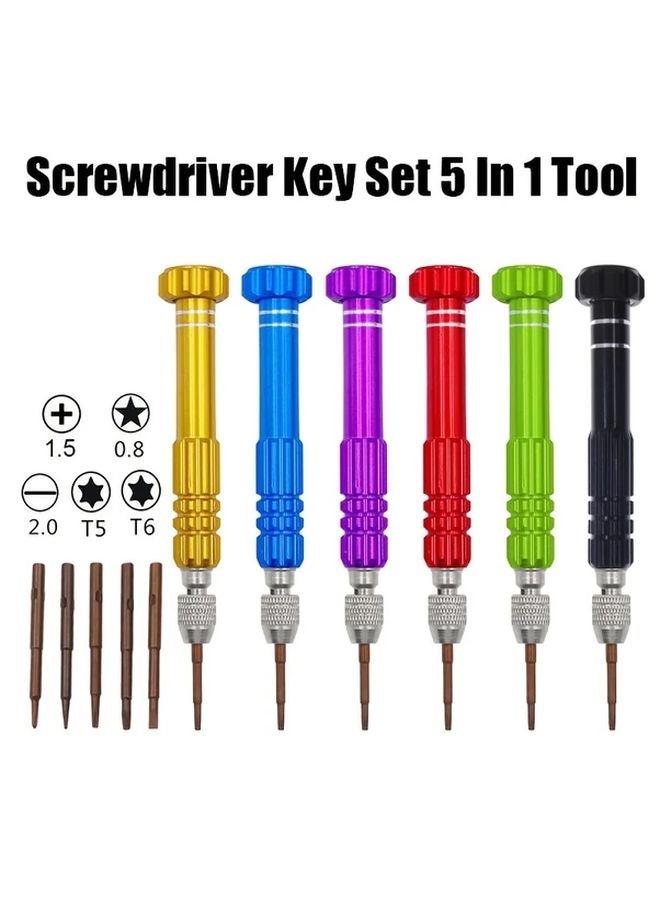Green 5 In 1 Precision Screwdriver Set For Mobile Phone And Laptop Repair - Image 3