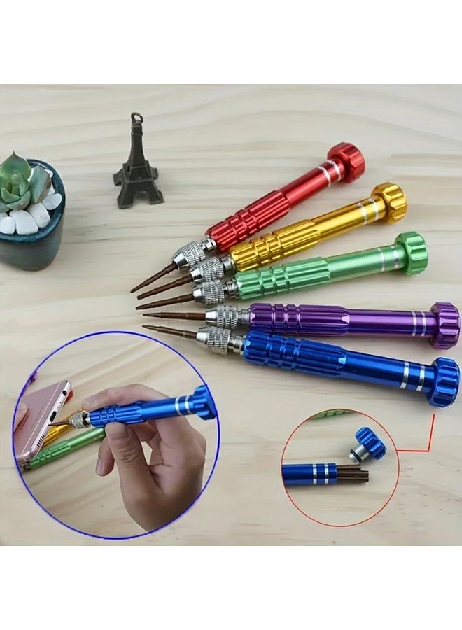 Green 5 In 1 Precision Screwdriver Set For Mobile Phone And Laptop Repair - Image 2