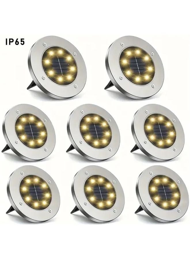 4 Packs White Solar Outdoor Lights LED Landscape Garden Pathway Lawn - Image 4